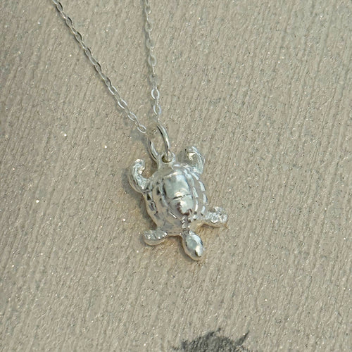 Sterling Silver Tortoise Pendant Necklace