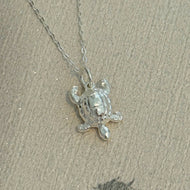 Sterling Silver Tortoise Pendant Necklace