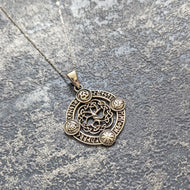 Solid 925 Sterling Silver Viking Rune Celtic Tree of Life Pendant Necklace