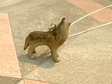 Load image into Gallery viewer, Howling Wolf Porcelain Pendant Necklace