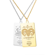 Horoscope Zodiac Pendants Necklace in Gold & Silver