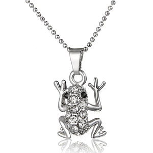 Lucky Crystal Frog Pendant Necklace