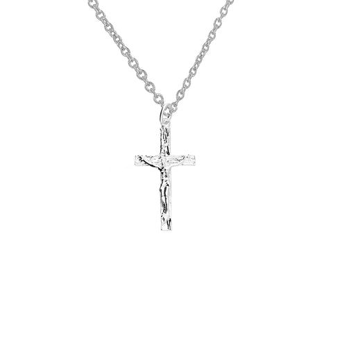 Sterling Silver Crucifix Cross Unisex Pendant Necklace
