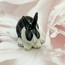 Load image into Gallery viewer, Miniature Black &amp; White Rabbit Figurine