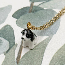 Load image into Gallery viewer, Springer Spaniel Puppy Dog Porcelain Animal Pendant with Gold Plated Necklace