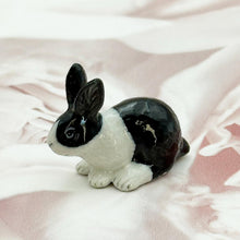 Load image into Gallery viewer, Miniature Black &amp; White Rabbit Figurine