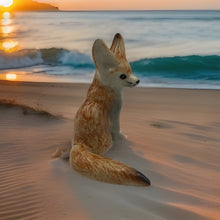 Load image into Gallery viewer, Fennec Fox Pup Minifig Mini Figurine Porcelain Ornament