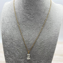 Load image into Gallery viewer, Dalmatian Puppy Dog Porcelain Animal Pendant with Gold Plated Necklace