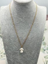 Load image into Gallery viewer, White Bunny Rabbit Porcelain Animal Pendant with Gold Plated Necklace