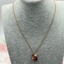 Load image into Gallery viewer, Baby Red Squirrel Porcelain Animal Pendant with Gold Plated Necklace