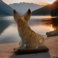 Load image into Gallery viewer, Fennec Fox Pup Minifig Mini Figurine Porcelain Ornament