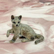 Load image into Gallery viewer, Miniature Russian Blue Kitten Figurine Porcelain Cat Ornament