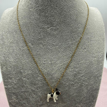 Load image into Gallery viewer, French Bulldog Puppy Dog Porcelain Animal Pendant with Gold Plated Necklace