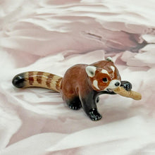 Load image into Gallery viewer, Miniature Red Panda Figurine Porcelain Red Panda Ornament