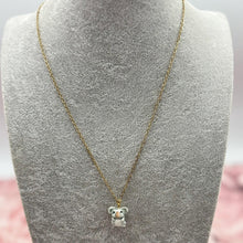 Load image into Gallery viewer, Baby Koala Bear Porcelain Animal Pendant with Gold Plated Necklace