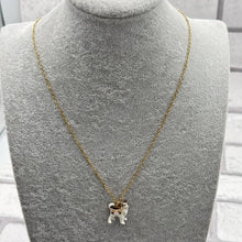 Load image into Gallery viewer, Husky Puppy Dog Porcelain Animal Pendant with Gold Plated Necklace