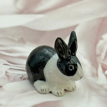 Load image into Gallery viewer, Miniature Black &amp; White Rabbit Figurine