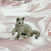 Load image into Gallery viewer, Miniature Russian Blue Kitten Figurine Porcelain Cat Ornament