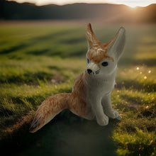 Load image into Gallery viewer, Fennec Fox Pup Minifig Mini Figurine Porcelain Ornament