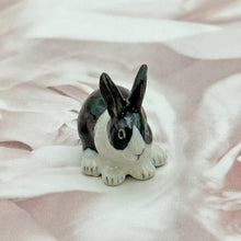 Load image into Gallery viewer, Miniature Black &amp; White Rabbit Figurine