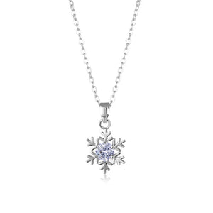 Small Crystal Snowflake Pendant Necklace