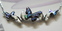 Load image into Gallery viewer, Real Paua Butterfly Silver Plated Necklace