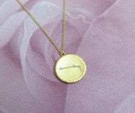 Gold Aries Star Constellation Zodiac Pendant