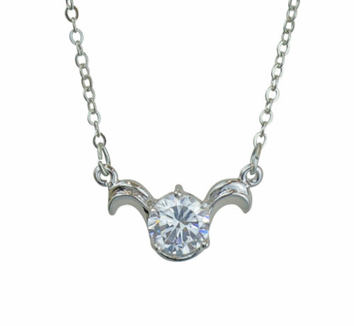 Aries Horoscope Zodiac Crystal Pendant Necklace