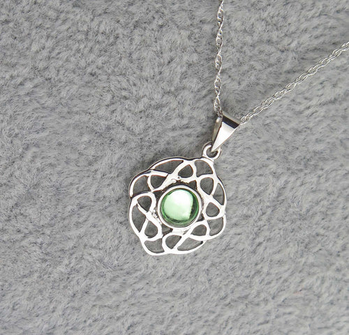 Sterling Silver Celtic Knot August Birthstone Pendant