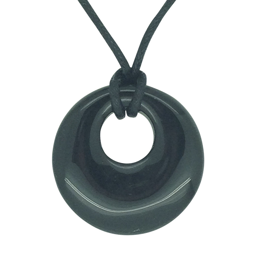 Lucky Black Obsidian Capricorn Birthstone Agogo Pendant