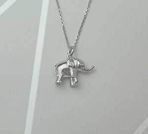 Sterling Silver Lucky Elephant Pendant Necklace