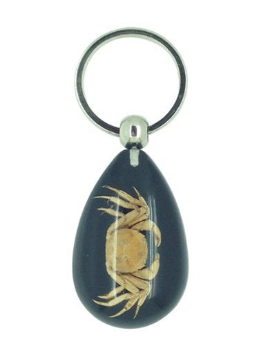 Real Crab Black Keyring Keychain