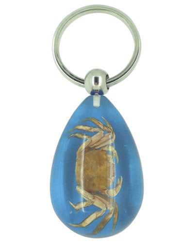Real Crab Blue Keyring Keychain