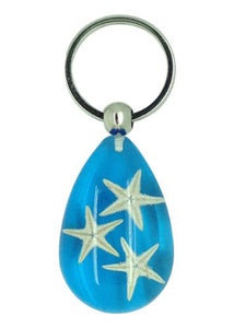 Lucky Real Starfish Blue Healing Keyring Keychain