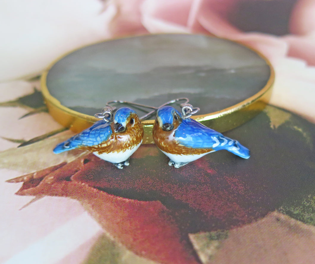 Bluebird Porcelain Earrings