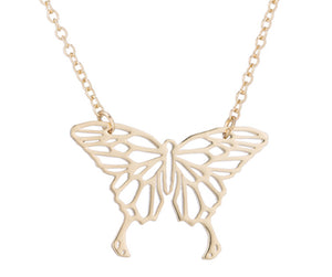Rose Gold, Gold and Silver Plated Lucky Butterfly Origami Pendant Necklace