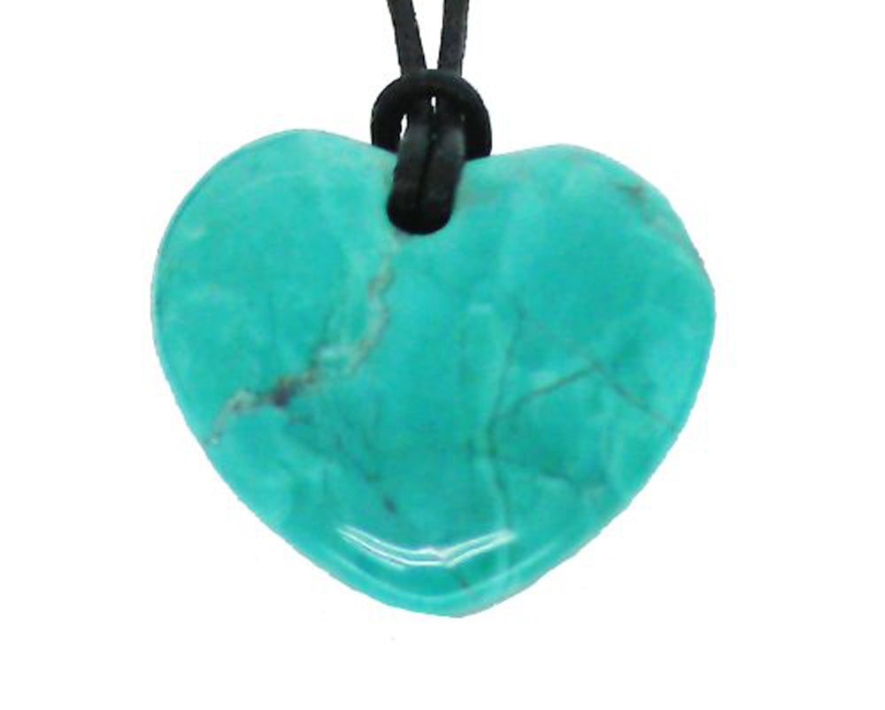 Lucky Chrysocolla Howlite Gemini Birthstone Heart Pendant