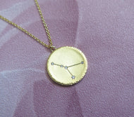 Gold Cancer Star Constellation Zodiac Pendant