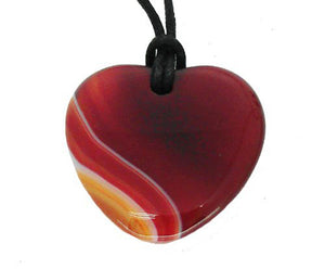 Lucky Carnelian Virgo Birthstone Heart Pendant