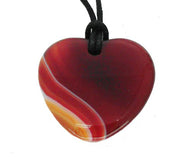 Lucky Carnelian Virgo Birthstone Heart Pendant