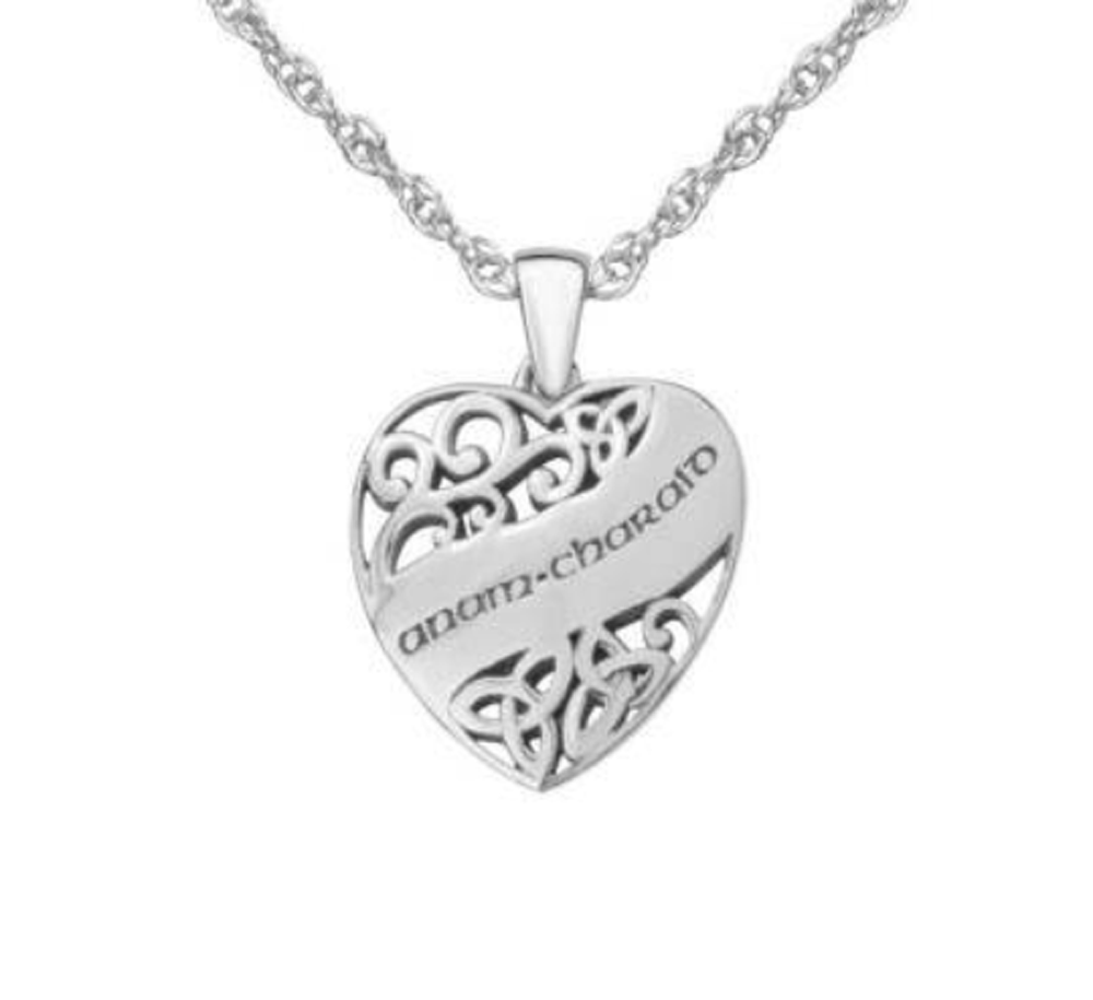 Celtic Love Heart Soulmate Solid 925 Sterling Silver Pendant Necklace
