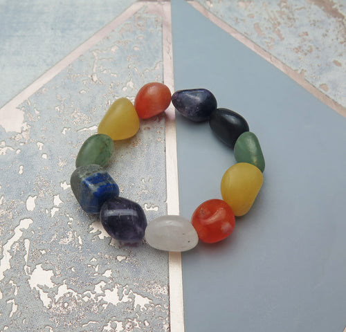 Chakra Power Bracelet With Real Natural Gemstones