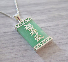 Load image into Gallery viewer, Lucky Genuine Grade A Jade 925 Sterling Silver Good Luck Pendant