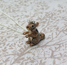 Load image into Gallery viewer, Baby Chipmunk Porcelain Pendant Necklace