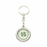 Lucky Real Four Leaf Clover Keyring Keychain