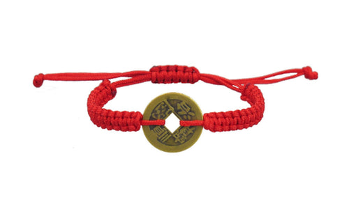 Lucky Chinese Coin Red Kabbalah Bracelet