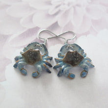 Load image into Gallery viewer, Blue Crab Porcelain Earrings