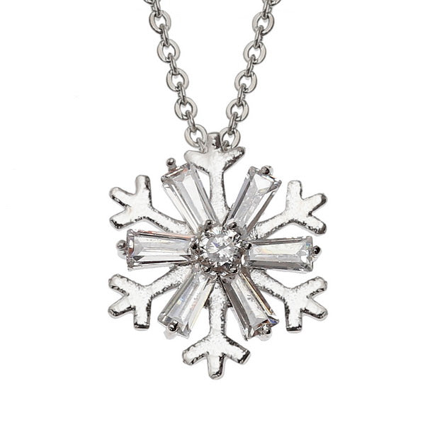 Christmas Snowflake Crystal Necklace Pendant