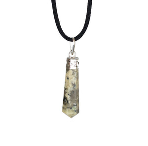 Lucky Dalmatian Jasper Pendulum Pendant