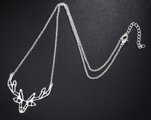 Load image into Gallery viewer, Gold and Silver Plated Deer Stag Origami Pendant Necklace